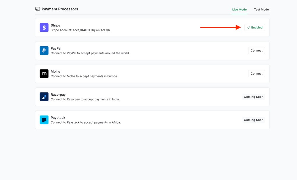 surecart stripe payemnt enabled