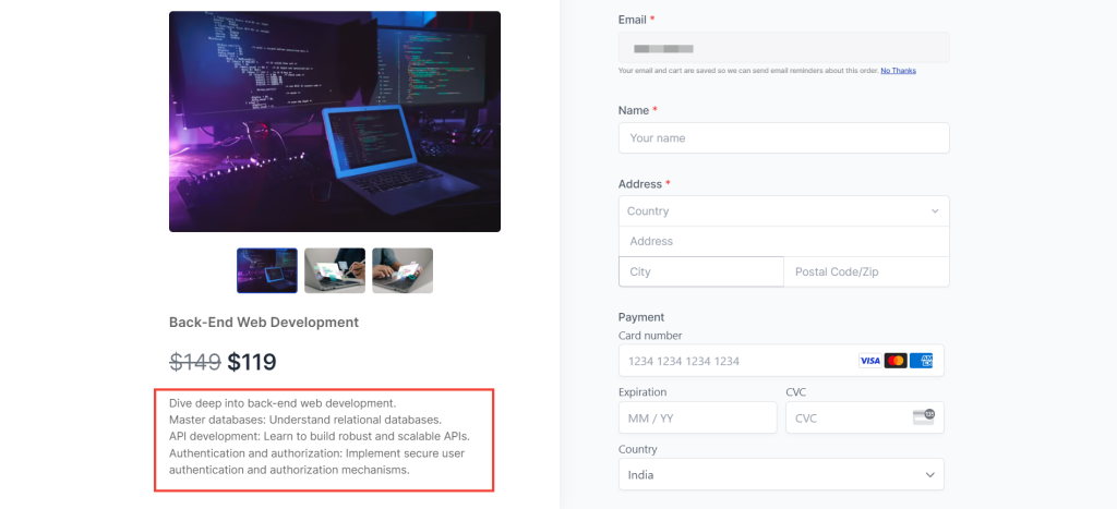 Instant checkout page issue