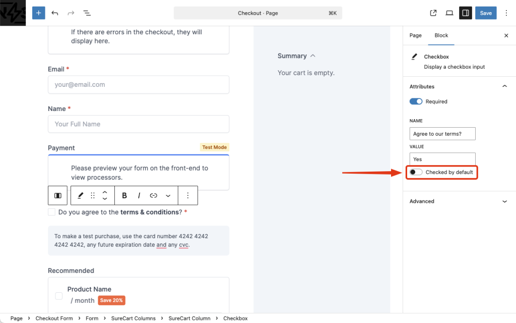 Adding Terms & Conditions to Your Checkout Form in SureCart Image 207 1024x640